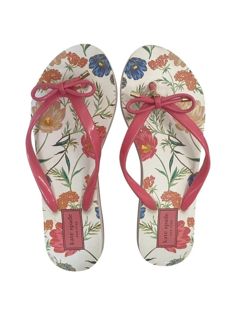Kate Spade Nova Floral Print With Bow Flip Flop Sandals